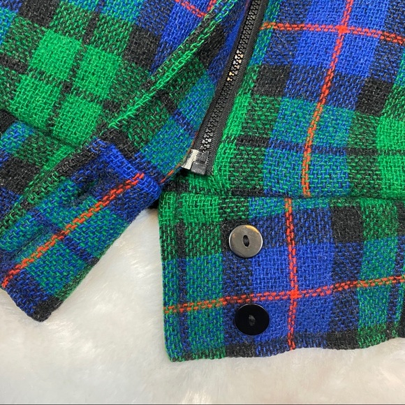 VINTAGE One of a Kind Plaid Wool Bomber Jacket - Picture 9 of 9
